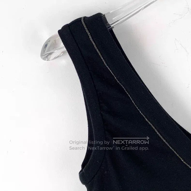 Brunello Cucinelli Brunello Cucinelli Black sequin cotton V-neck sleeveless k Size XS / US 0-2 / IT 36-38 - 3 Thumbnail
