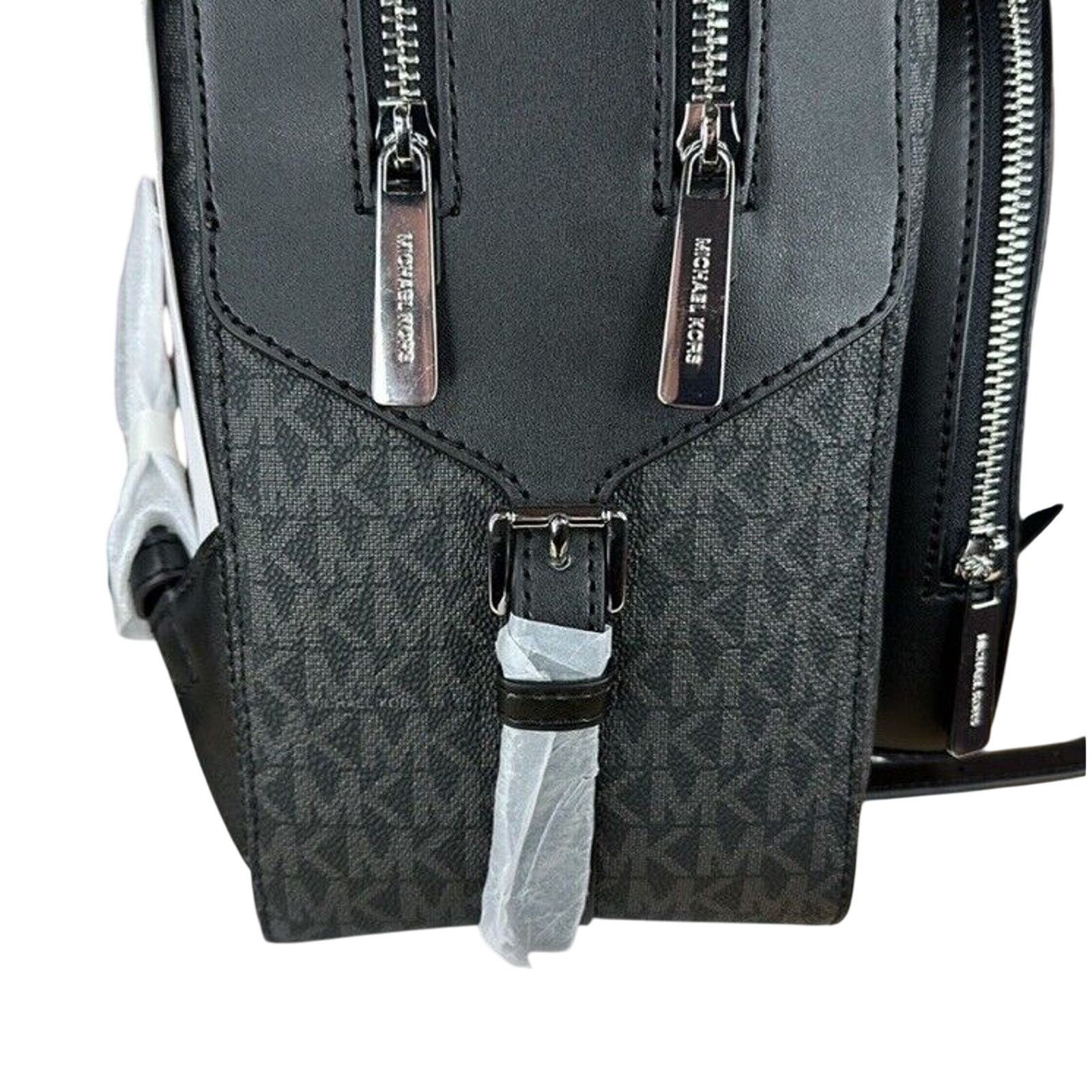 Michael Kors NWT Michael Kors Jaycee Large Backpack Logo MK Black Zip Size ONE SIZE - 12 Thumbnail