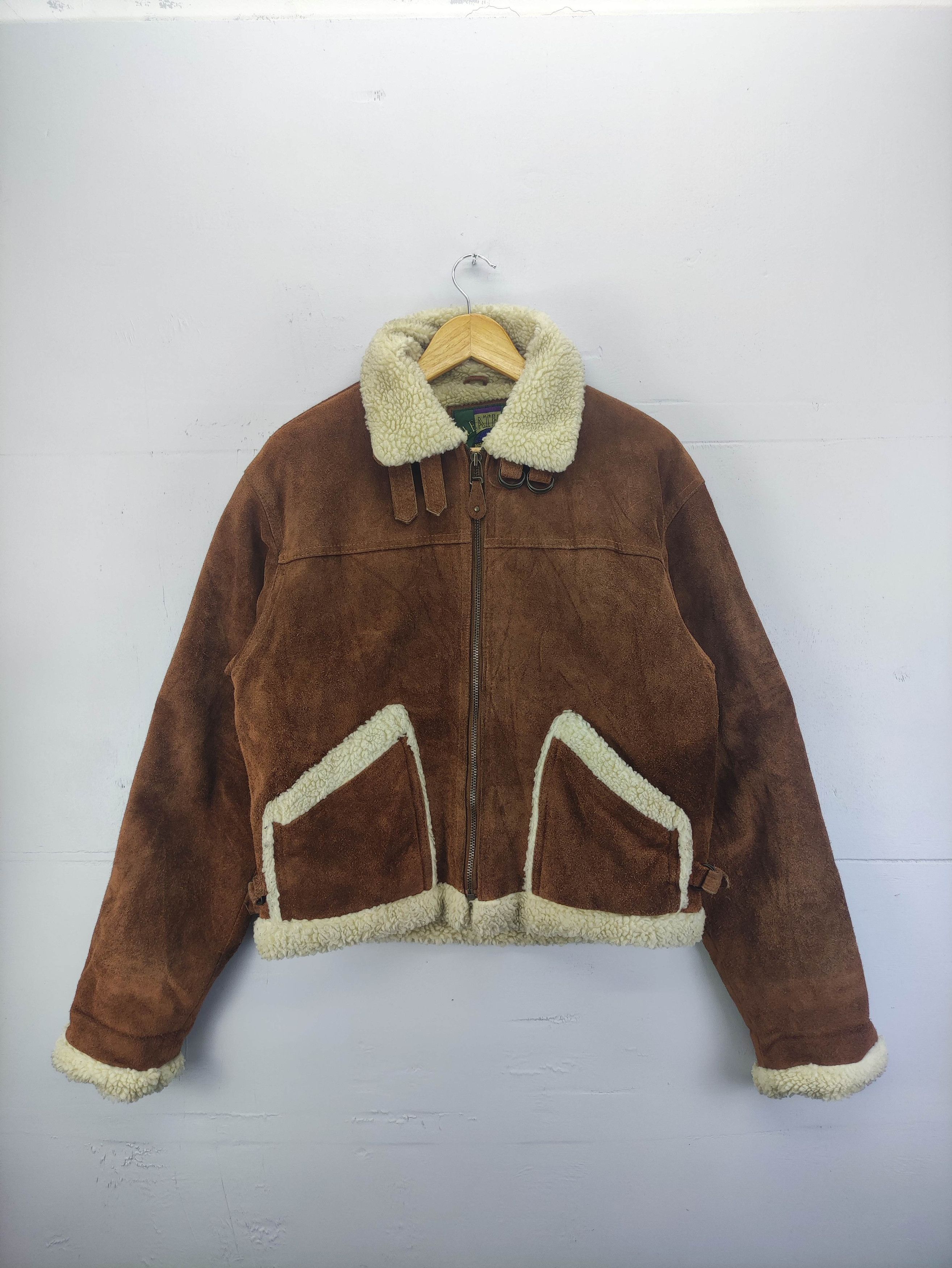 Leather Vintage Suede Cow Leather Jacket Zipper Lining Sherpa Size US M / EU 48-50 / 2 - 1 Thumbnail