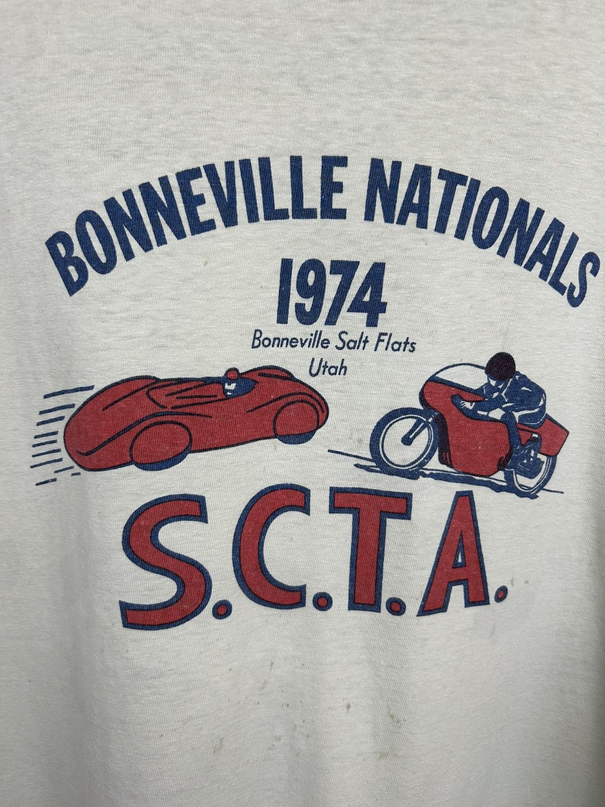 Japanese Brand × Vintage Vintage 70s BONNEVILLE NATIONALS 1974 Made In Japan T shirt Size US XL / EU 56 / 4 - 8 Thumbnail
