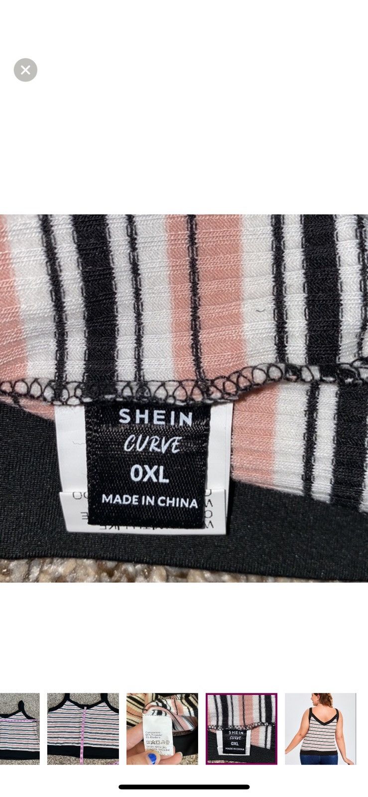 Shein Shein 0XL striped button front tank top Size XL / US 12-14 / IT 48-50 - 7 Thumbnail