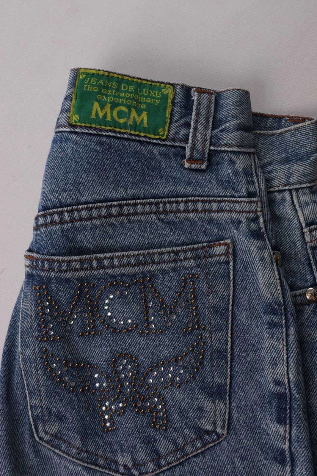 MCM Women's MCM Luxury Vintage Jeans Rhinestone Logo Med W25/L31 Size 25" / US 0 / IT 36 - 5 Thumbnail