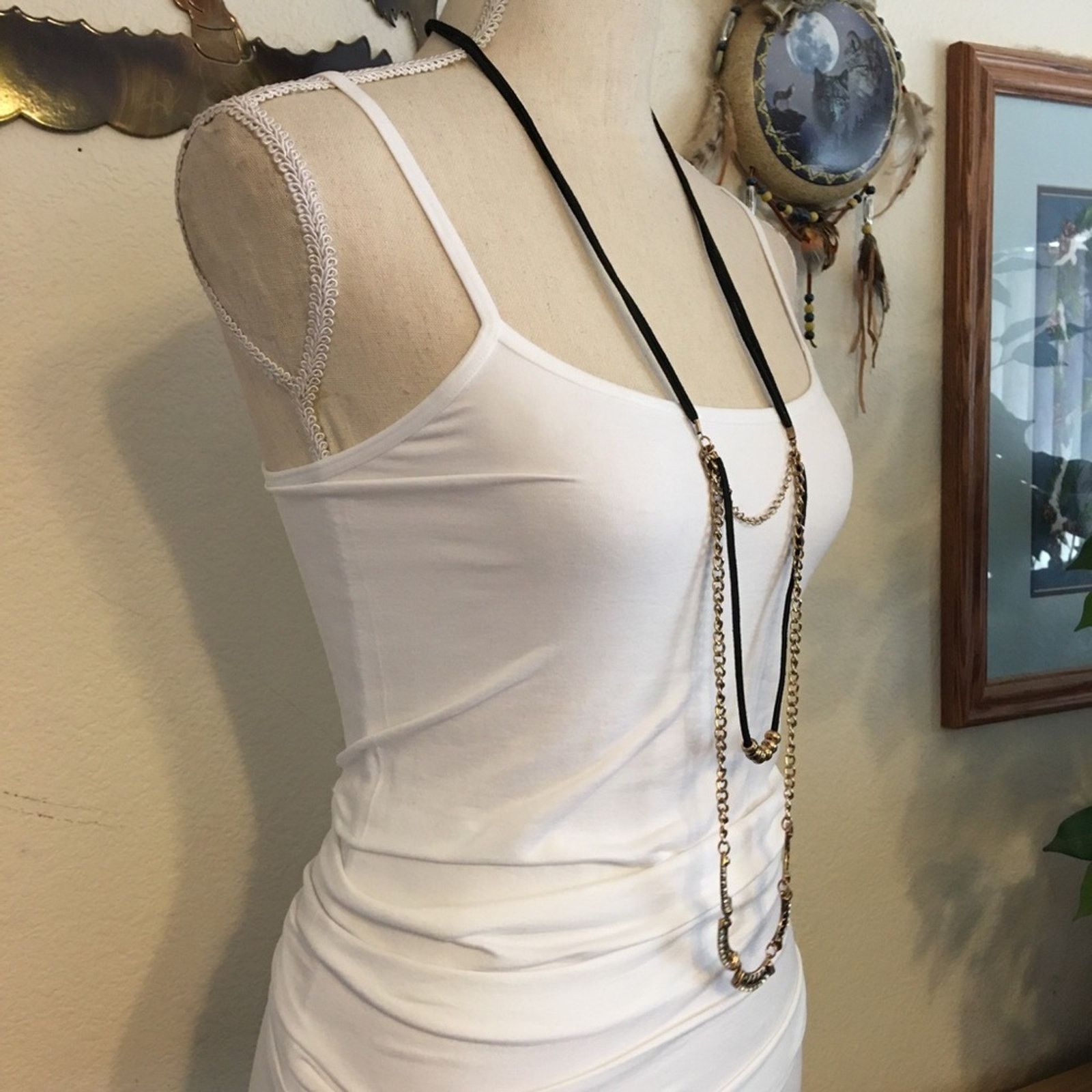 Jewelry Vintage multi tiered cord rhinestone necklace Size ONE SIZE - 2 Thumbnail