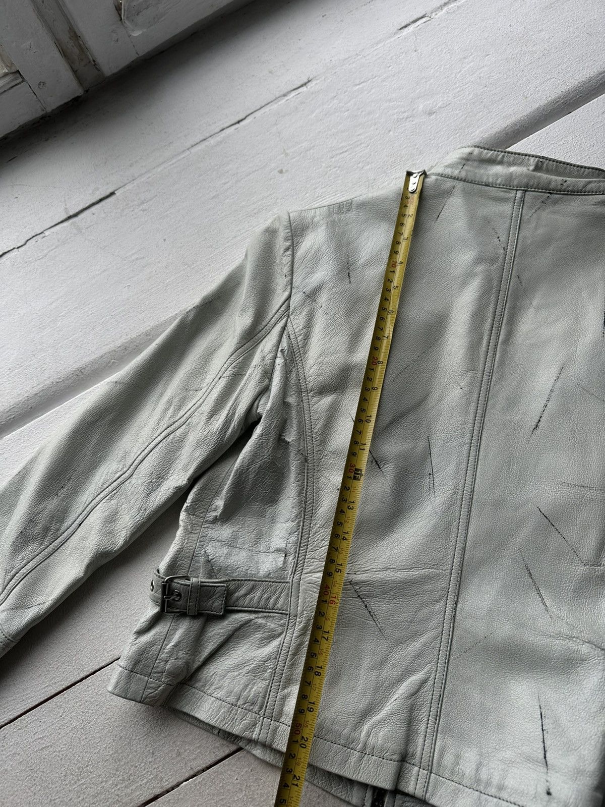 Other 🚨Y2K RICK OWENS TYPE DIRTY SLIM FIT ZIP LEATHER JACKET Size M / US 6-8 / IT 42-44 - 13 Thumbnail