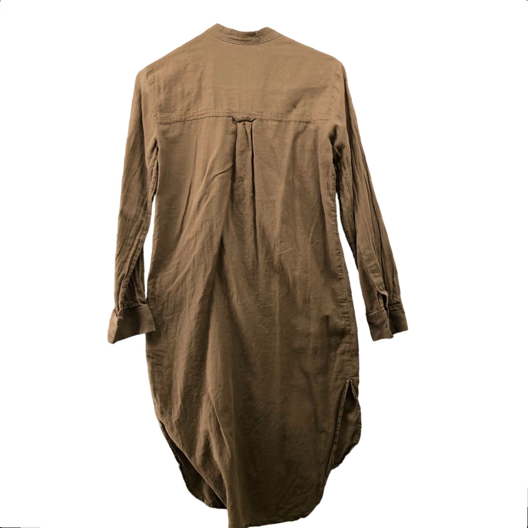 Aritzia Aritzia Talula Midi Shirt Dress XXS Long Sleeve Lightweight Cotton Brown Casual Womens Size XXS / US 00 / IT 34 - 2 Thumbnail