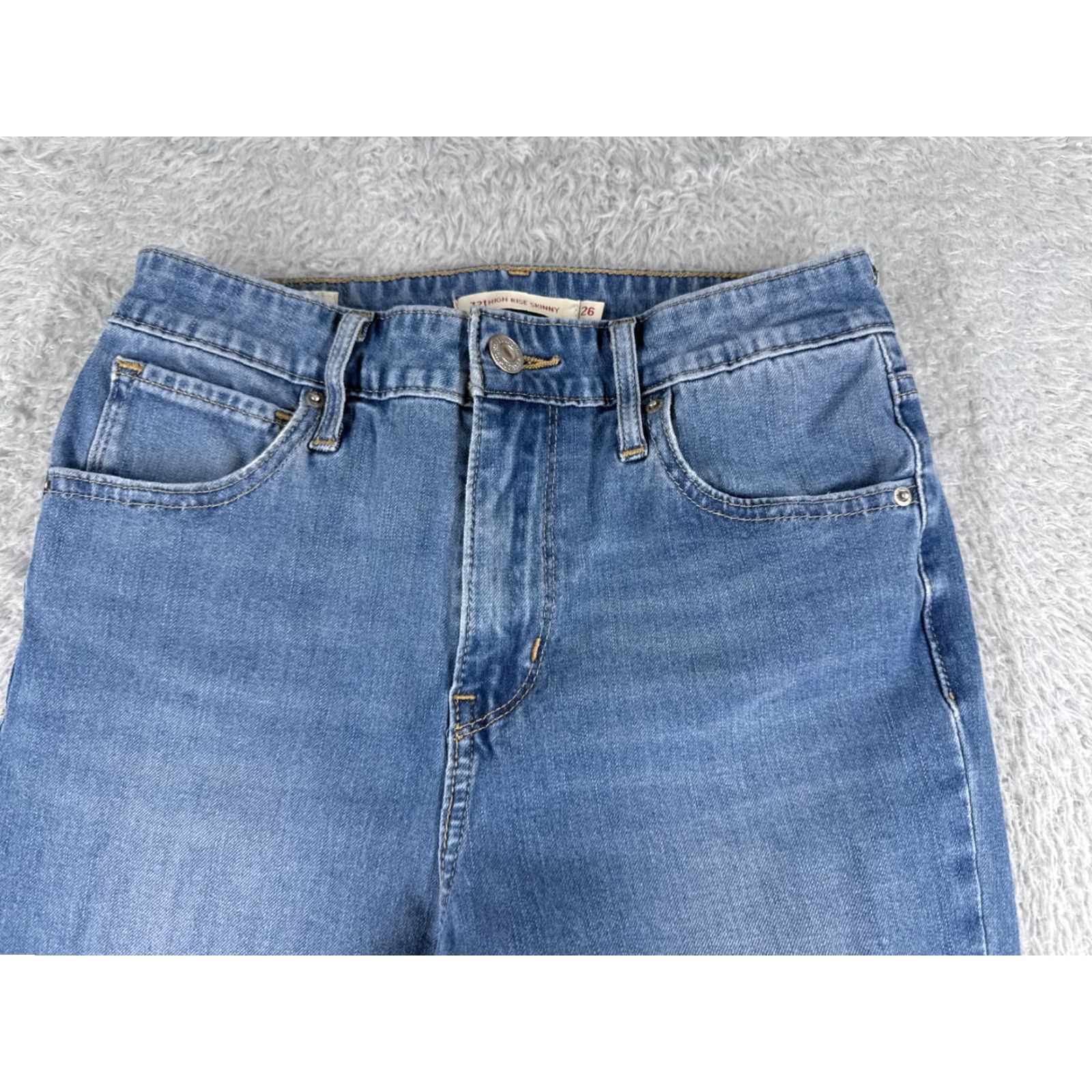 Levi's LEVI'S Jeans Women 26 Denim Blue Skinny High Rise 7xx Series 700 Distressed Stretch Cotton 27 Inseam Regular Fit Womens Jeans Size 26" / US 2 / IT 38 - 4 Thumbnail