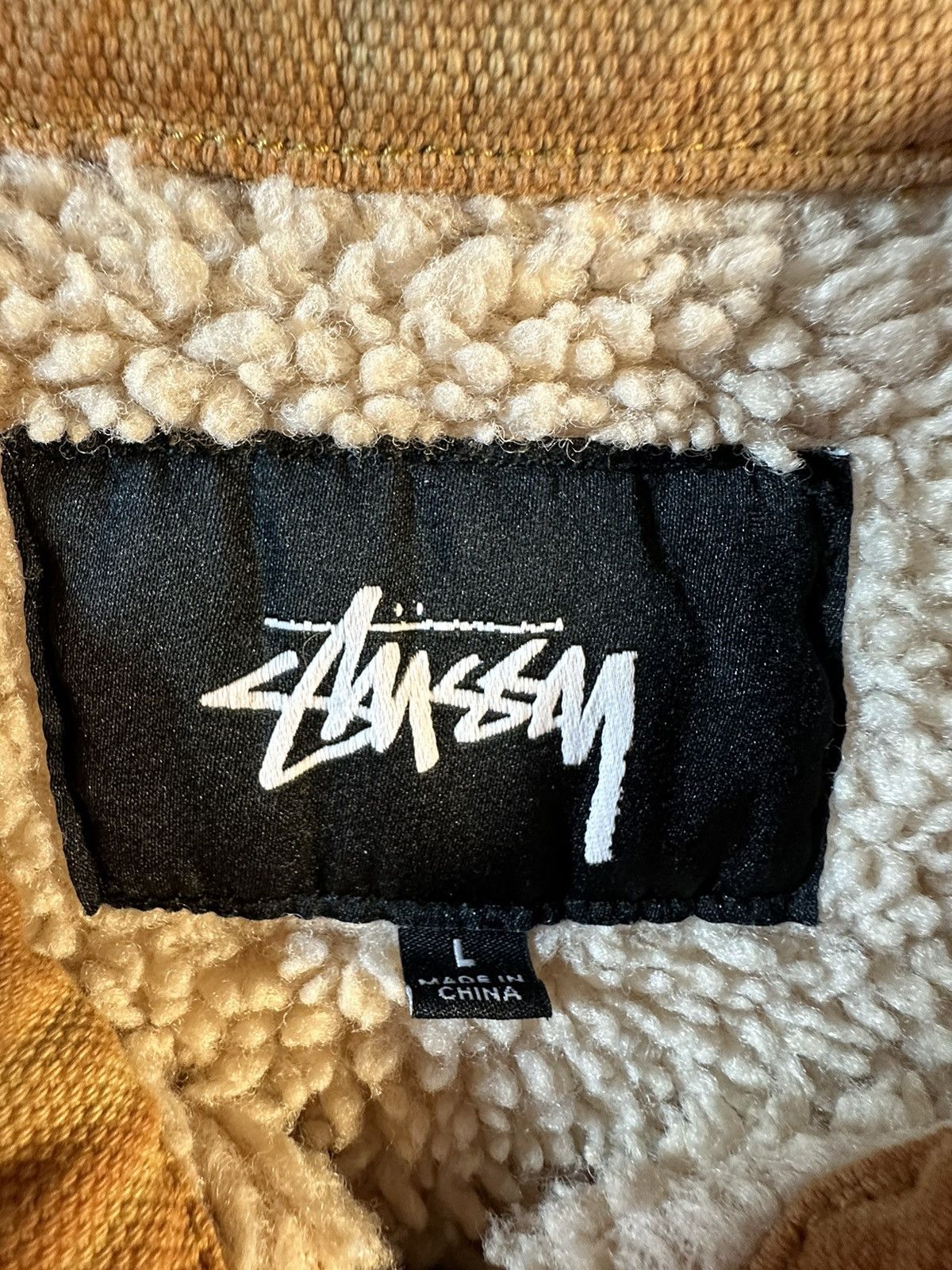 Stussy Stussy Stussy Shearling Dyed Trucker Jacket 'Brown' Size US L / EU 52-54 / 3 - 3 Thumbnail