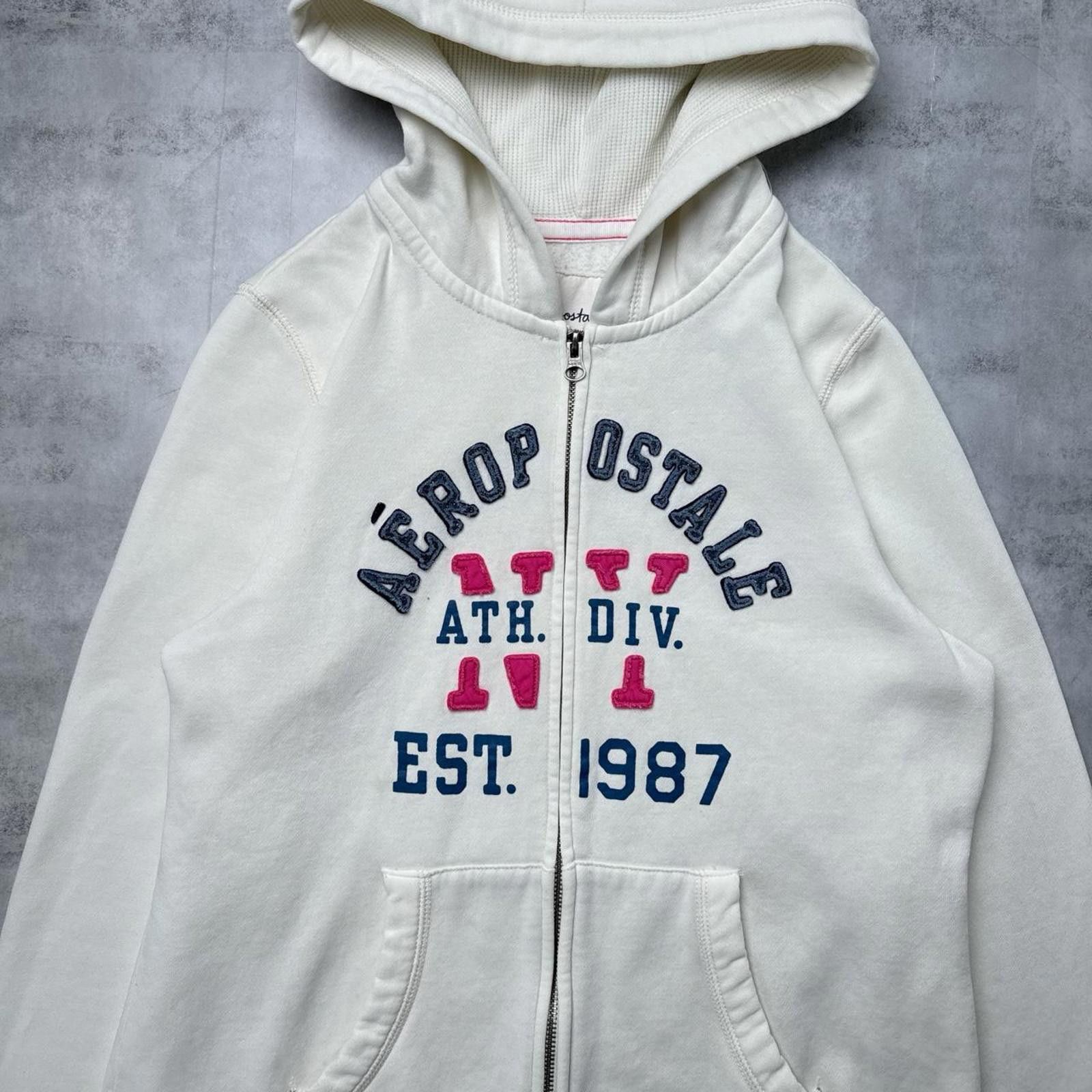 Aeropostale Y2K Aeropostale 00s White zip up jacket Size XL / US 12-14 / IT 48-50 - 6 Thumbnail