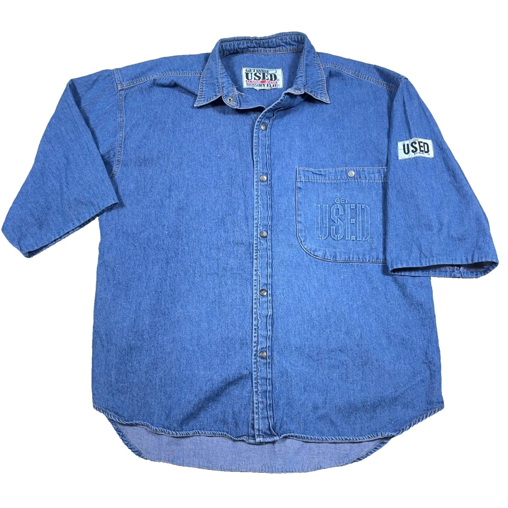 Denime Vintage Get Used Denim Shirt Men L Blue 80s 90s Cowboy Western Classic Shirt Boys Mens Size US L / EU 52-54 / 3 - 2 Thumbnail