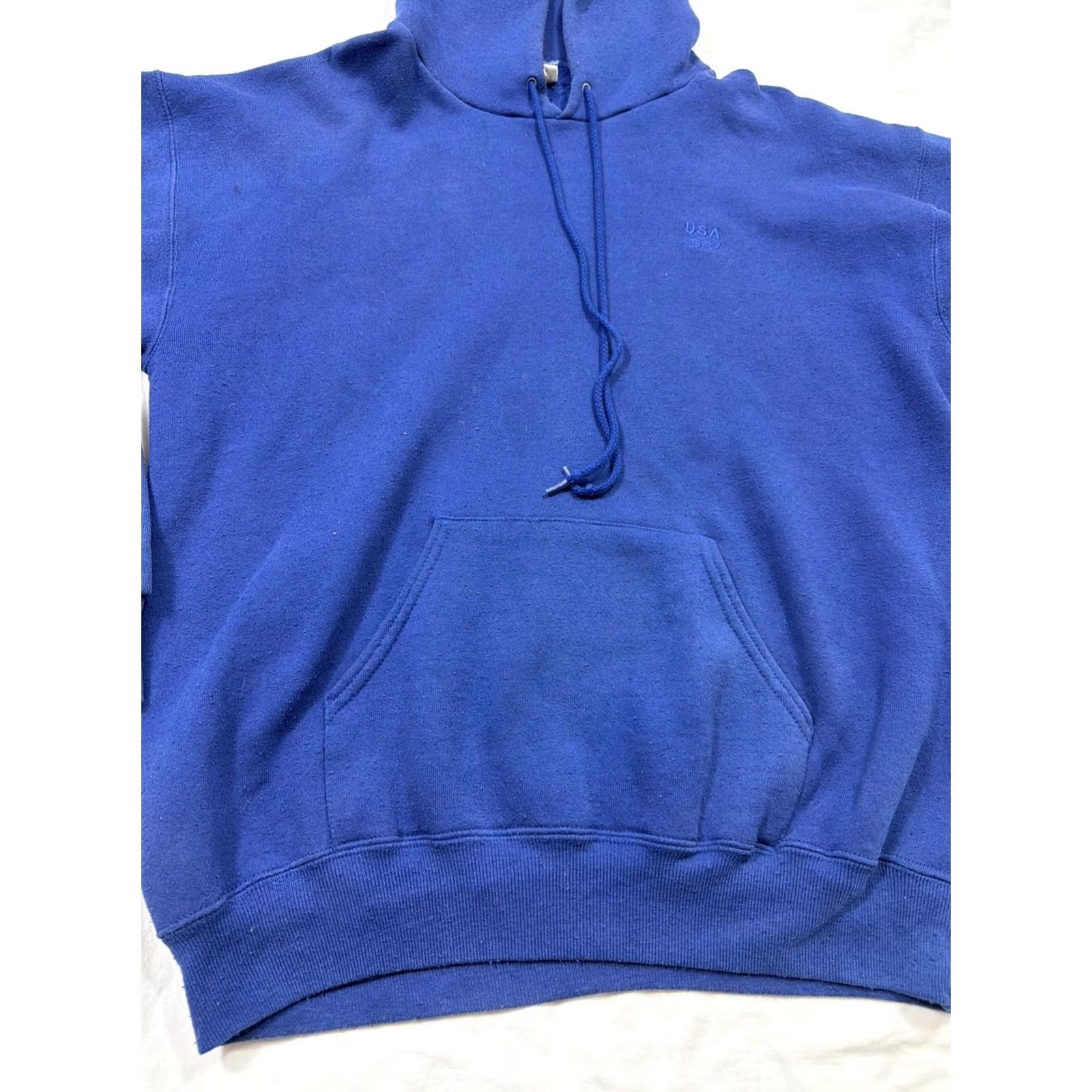Vintage VINTAGE 90s Olympic Pullover Hoodie Blue Men’s XL Regular Cotton Blend Hoodie Mens XL Blue Size US XL / EU 56 / 4 - 4 Thumbnail