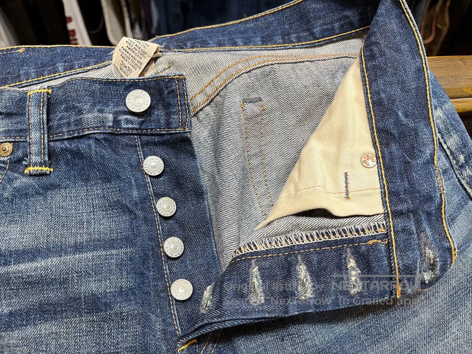RRL Ralph Lauren distressed blue denim jeans by rrl. Size US 30 / EU 46 - 6 Thumbnail
