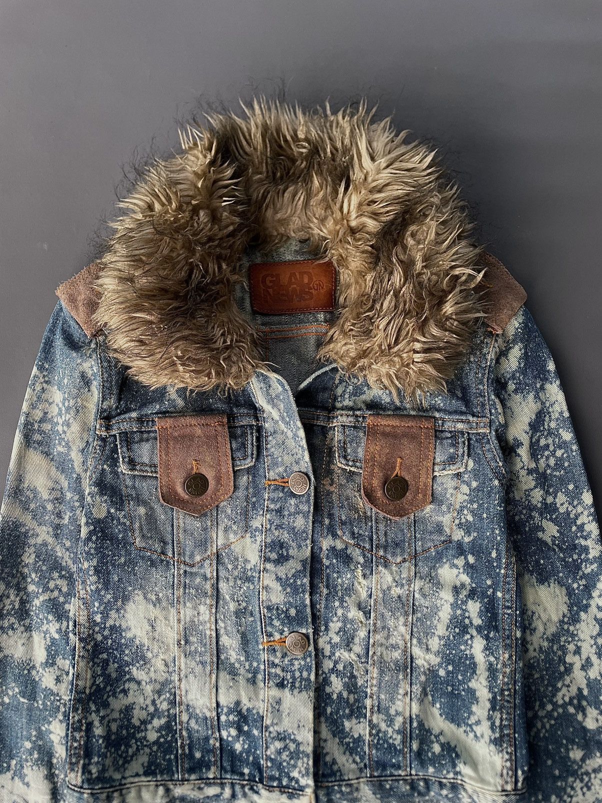 Yasuyuki Ishii Japanese Glad News Acidwash Faux Fur Lgb Style Size US XS / EU 42 / 0 - 3 Thumbnail