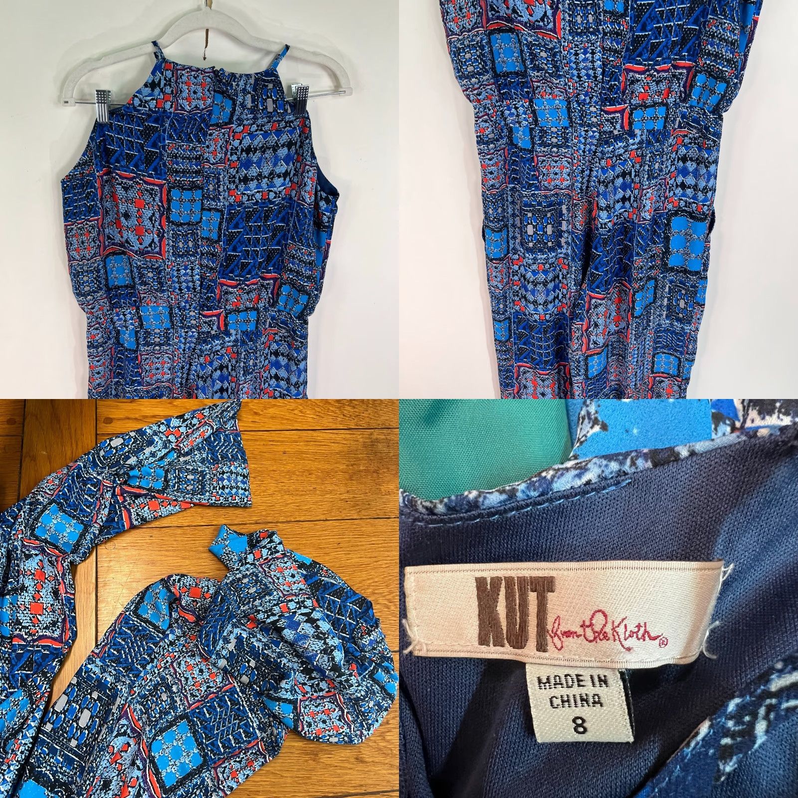 Vintage VINTAGE Kut From The Kloth Jumpsuit Women Sleeveless Size 8 Blue Open Back 100% Cotton Wide-Leg Size 30" / US 8 / IT 44 - 8 Thumbnail