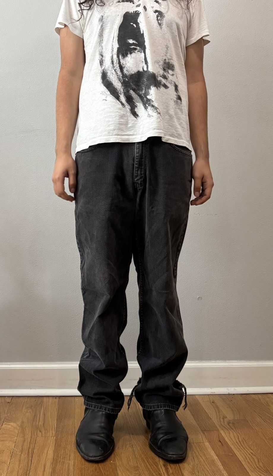 Levi's 1999 Levi’s Black Distressed Faded Jeans Size US 34 / EU 50 - 3 Thumbnail