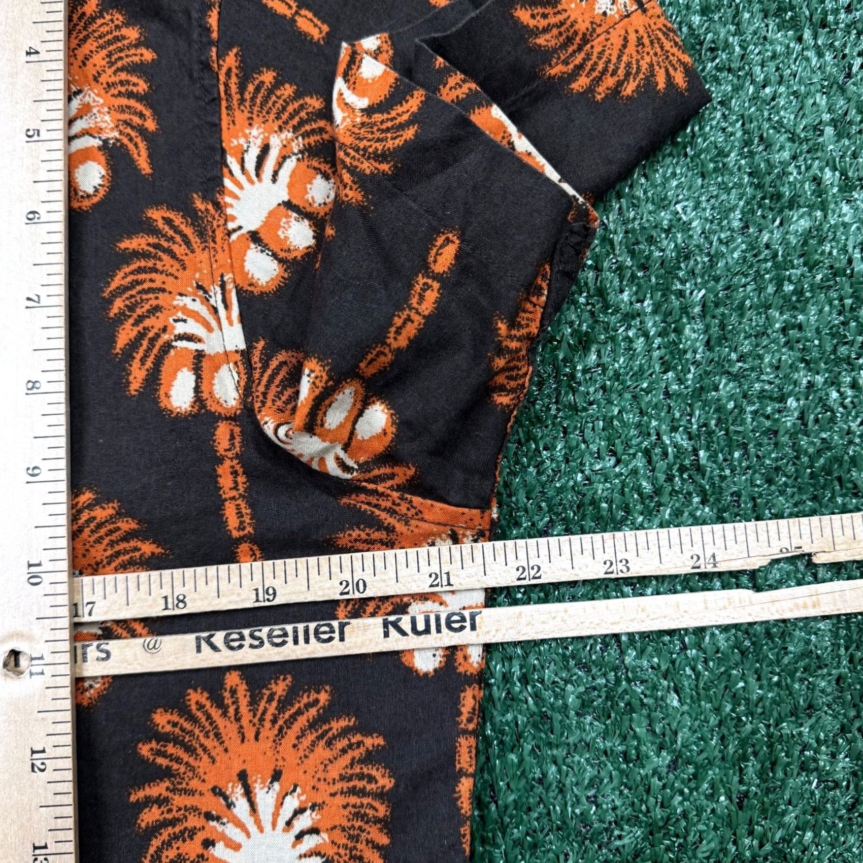 Taylor Stitch Taylor Stitch Hawthorne Mirage Palm Linen Short Sleeve Button Up Men’s 40 Orange Geometric Multicolor 40s Button-Up Collared Casual Size US 40 / EU 56 - 6 Thumbnail