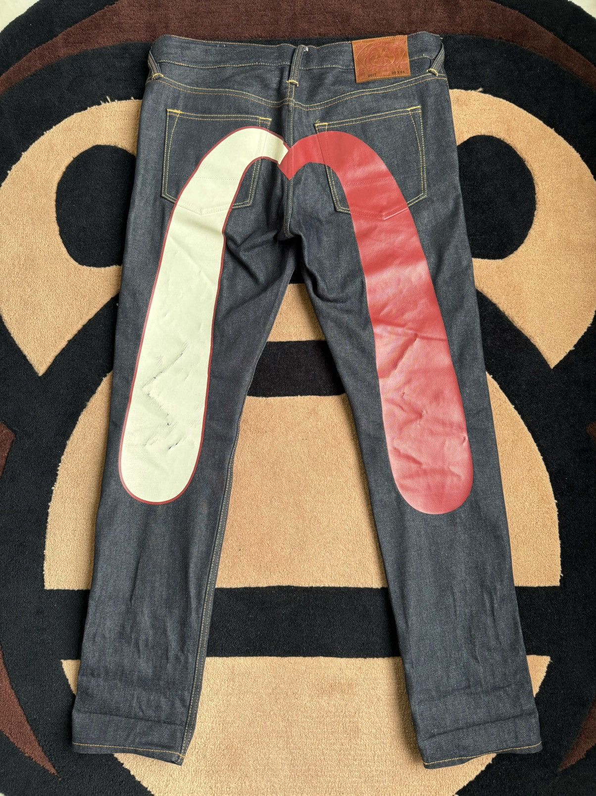 Evisu × Streetwear × Vintage evisu red and white daicock style