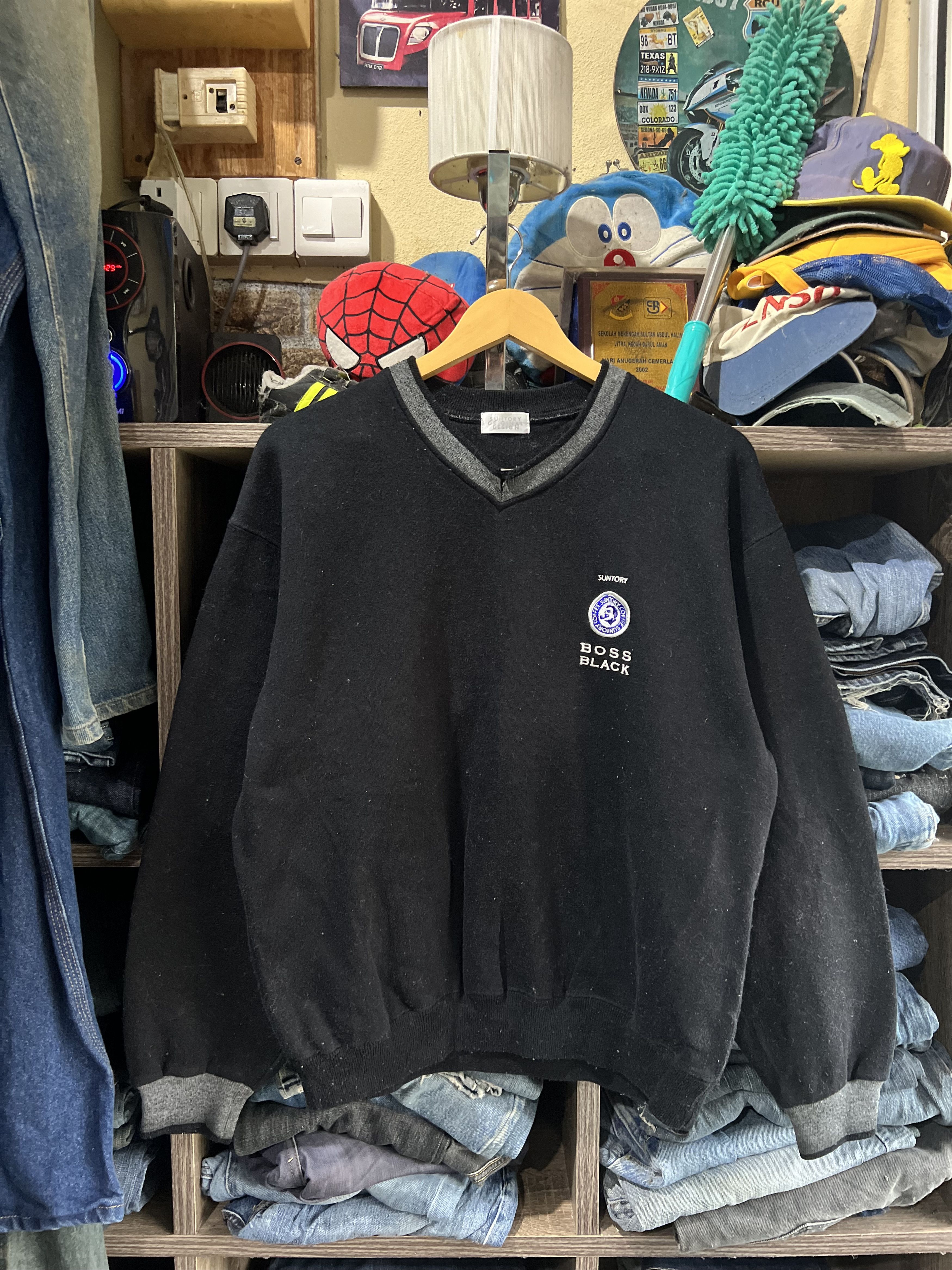 Japanese Brand 🔥Suntory Coffee Boss Black Sweatshirt Size US L / EU 52-54 / 3 - 13 Thumbnail