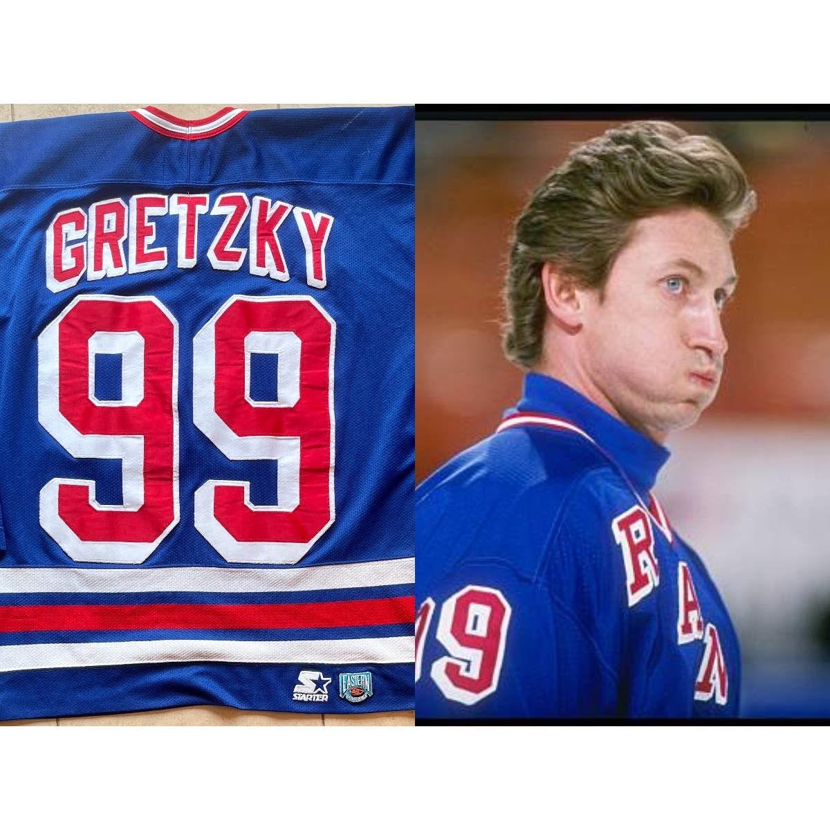 Starter Wayne GRETZKY #99 NY Rangers 90s STARTER jersey blue L NHL | Grailed