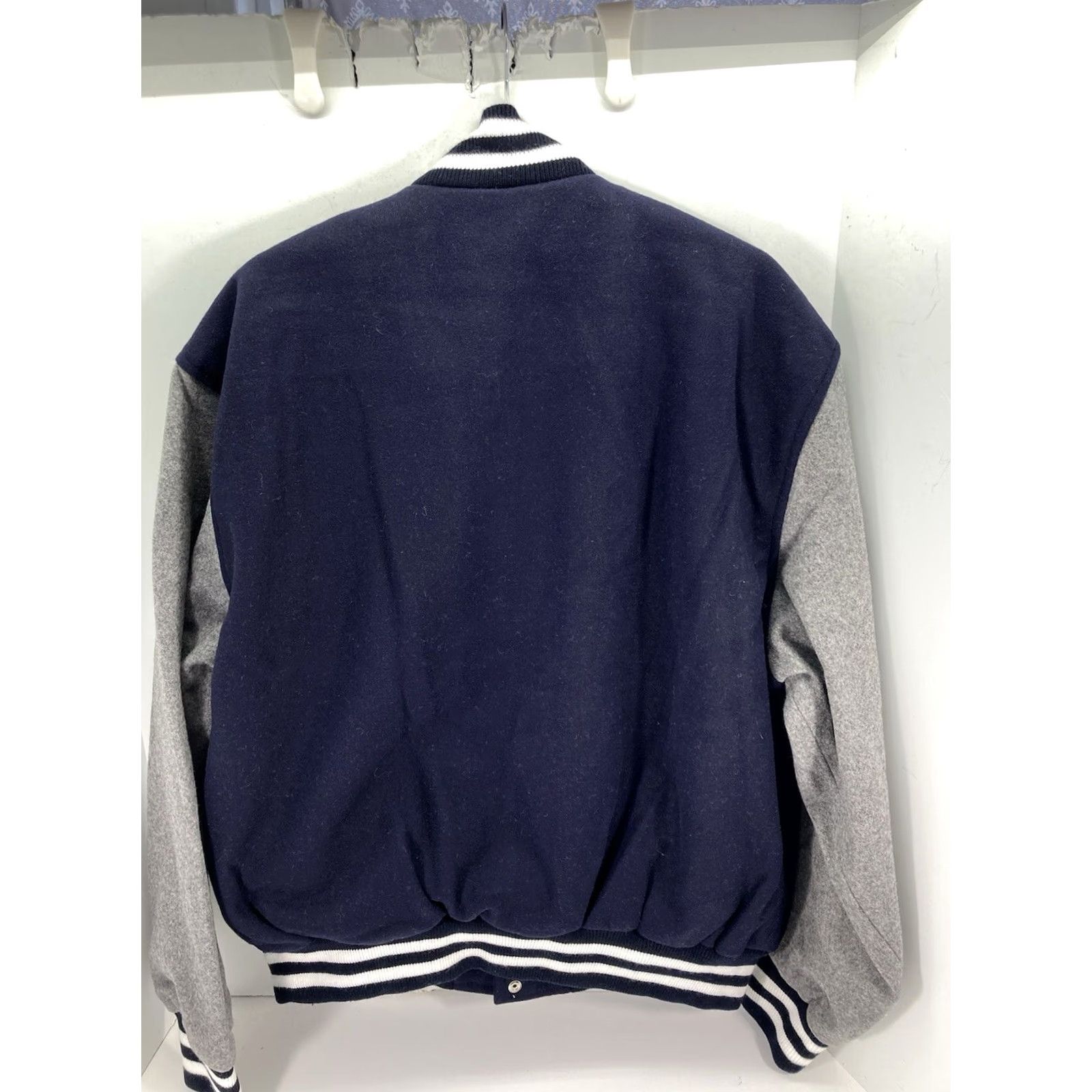 Vintage Maverick Varsity Jacket Men L Wool Blue Gray Full Snap USA NWOT Size US L / EU 52-54 / 3 - 7 Thumbnail