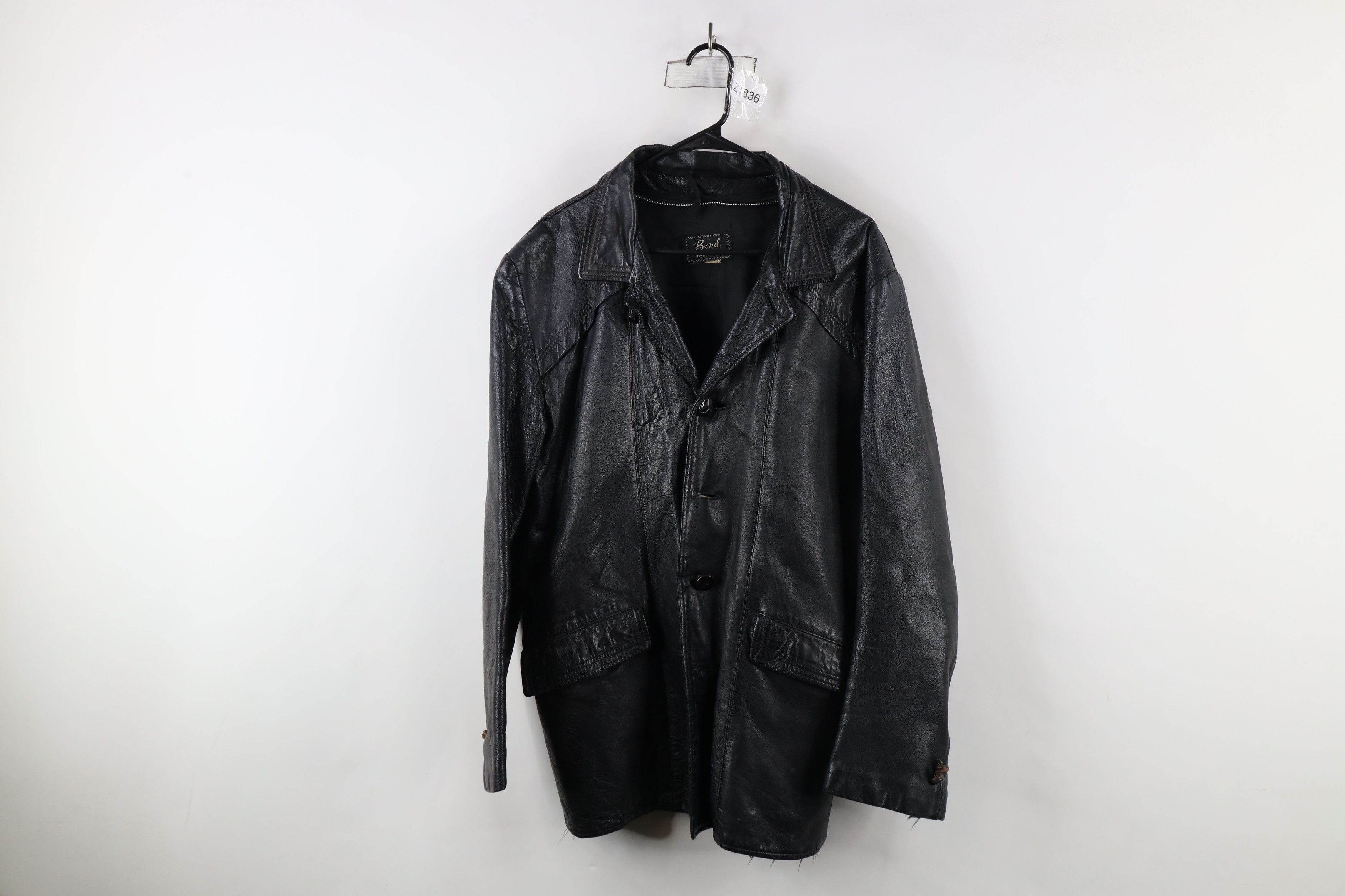 Vintage Vintage 60s 70s Streetwear Leather Button Shirt Jacket USA Size US XL / EU 56 / 4 - 1 Thumbnail