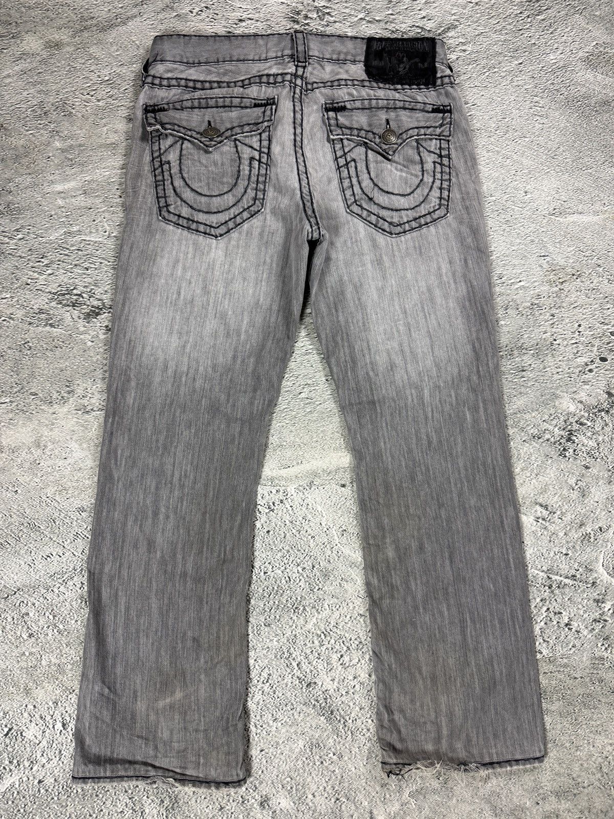 True Religion True Religion grey jeans black thick stitching Y2K Logan Size US 36 / EU 52 - 1 Thumbnail