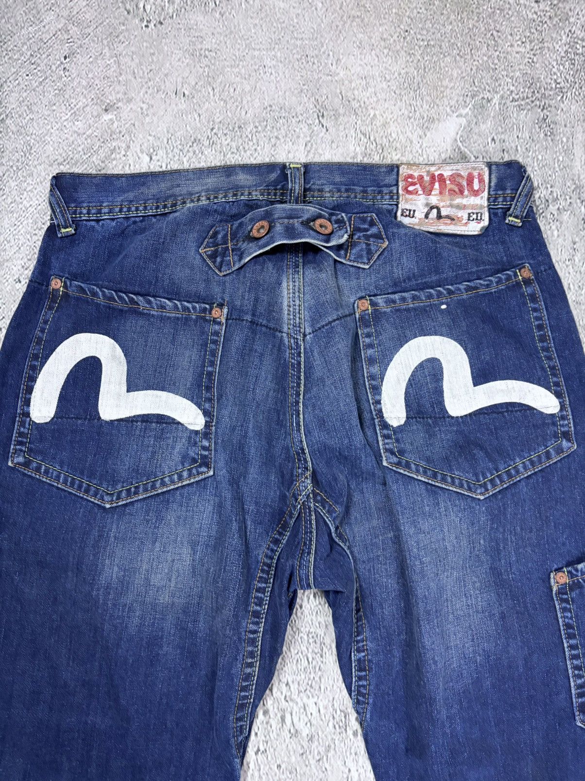Evisu Evisu EU ED jeans vintage denim pants cargo navy blue Y2K Size US 31 - 2 Thumbnail