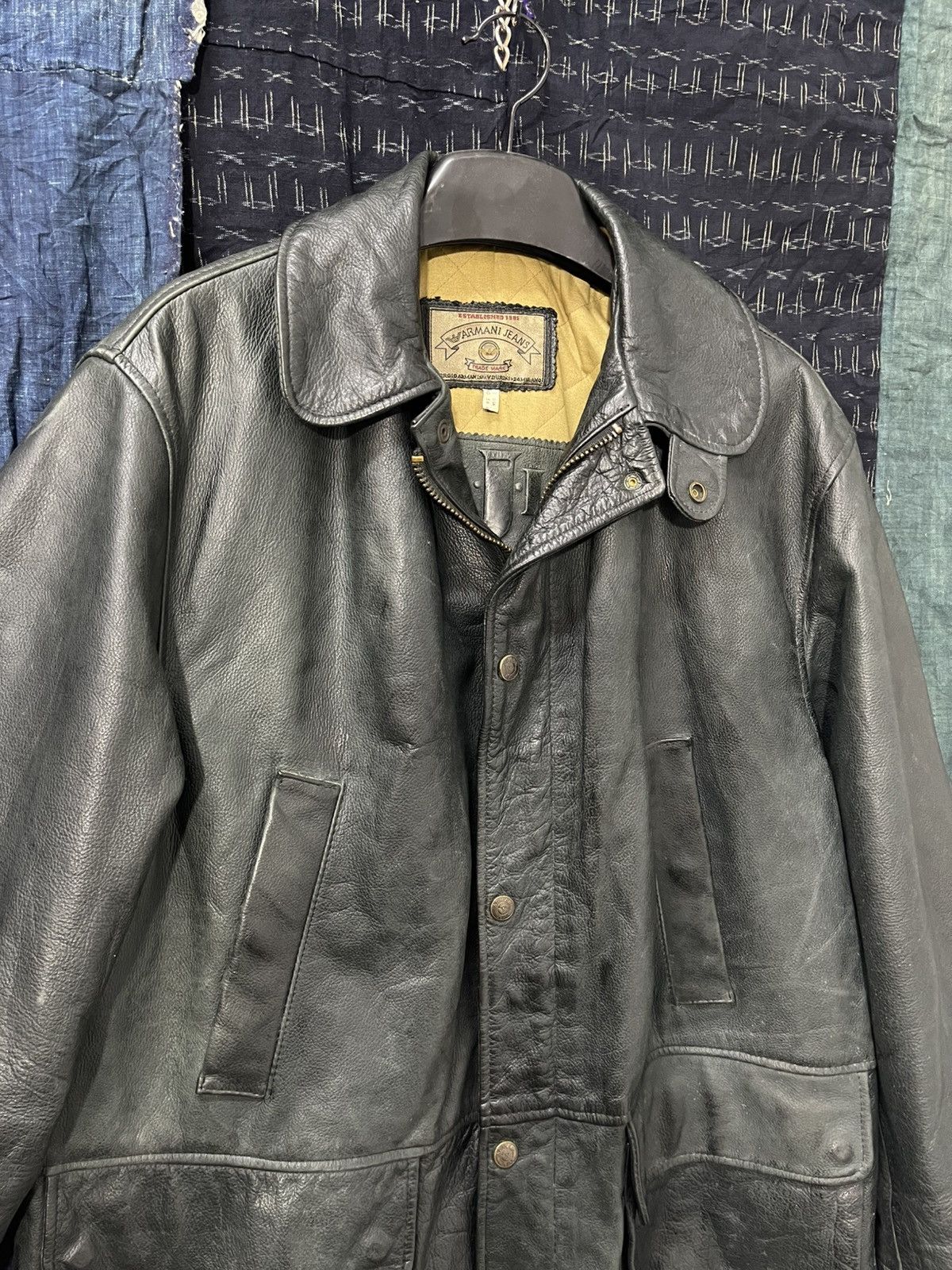 Armani Rare Leather Jacket Vtg 80s Armani Jeans julius dior Size US L / EU 52-54 / 3 - 5 Thumbnail