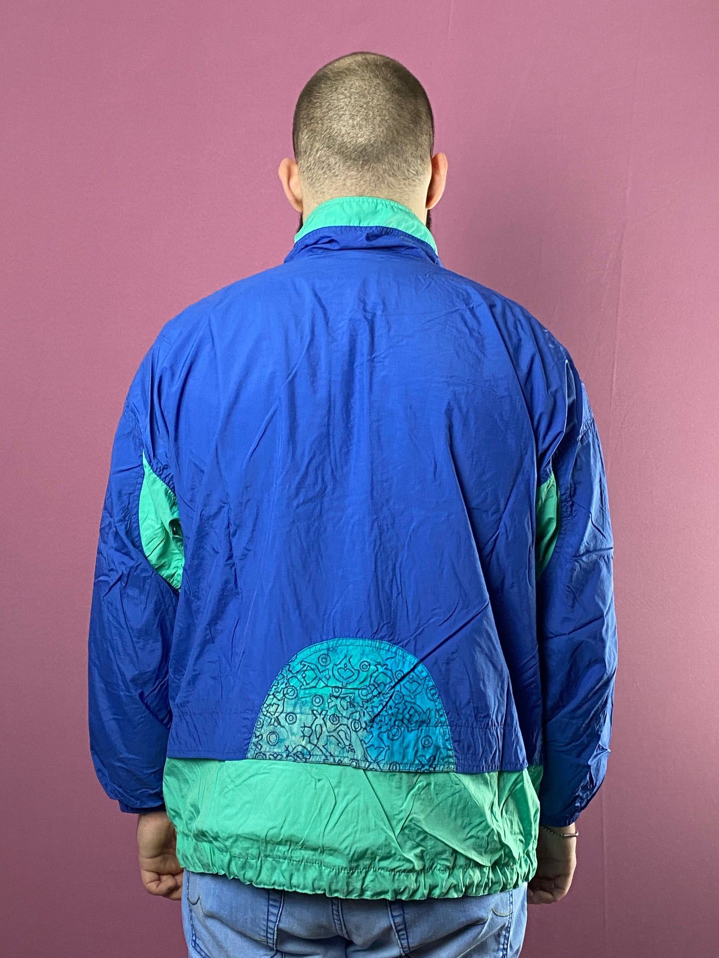 Vintage Sun Set Vintage Men's Abstract Print Windbreaker Jacket - M Size US M / EU 48-50 / 2 - 3 Thumbnail