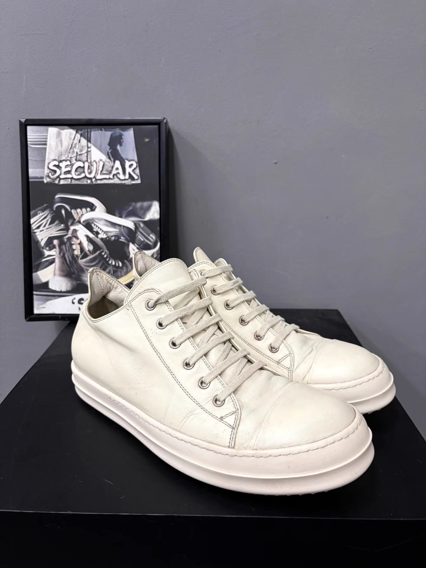 Rick Owens Rick Owens Mainline Milk White Low Sneakers K34 Size US 10.5 / EU 43-44 - 3 Thumbnail