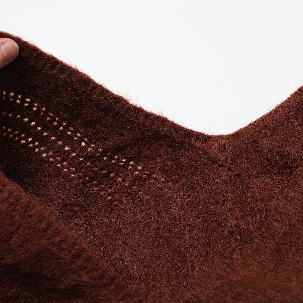 Sezane Sezane Kid Mohair Sweater Open V neck Size S / US 4 / IT 40 - 11 Thumbnail