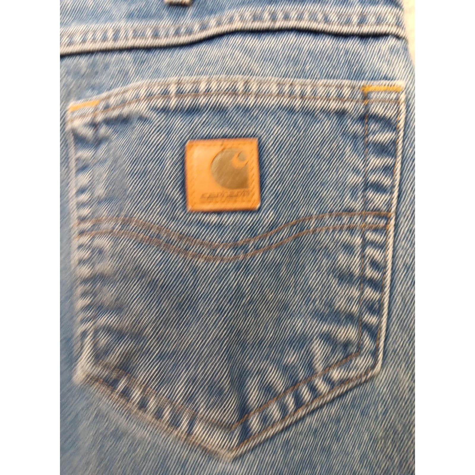 Carhartt Carhartt Jeans Men's Blue Denim Relaxed Fit 36x32 Work Pants Cotton B17 DST Size US 36 / EU 52 - 7 Thumbnail