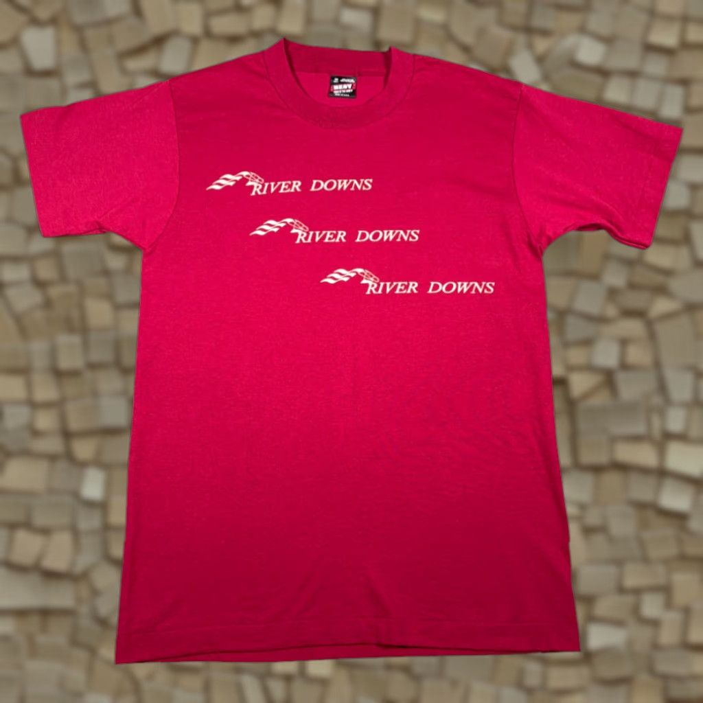 Fruit Of The Loom Vintage River Downs Shirt Adult MEDIUM Red Horse Racetrack Cincinnati USA 90s Size US M / EU 48-50 / 2 - 1 Thumbnail