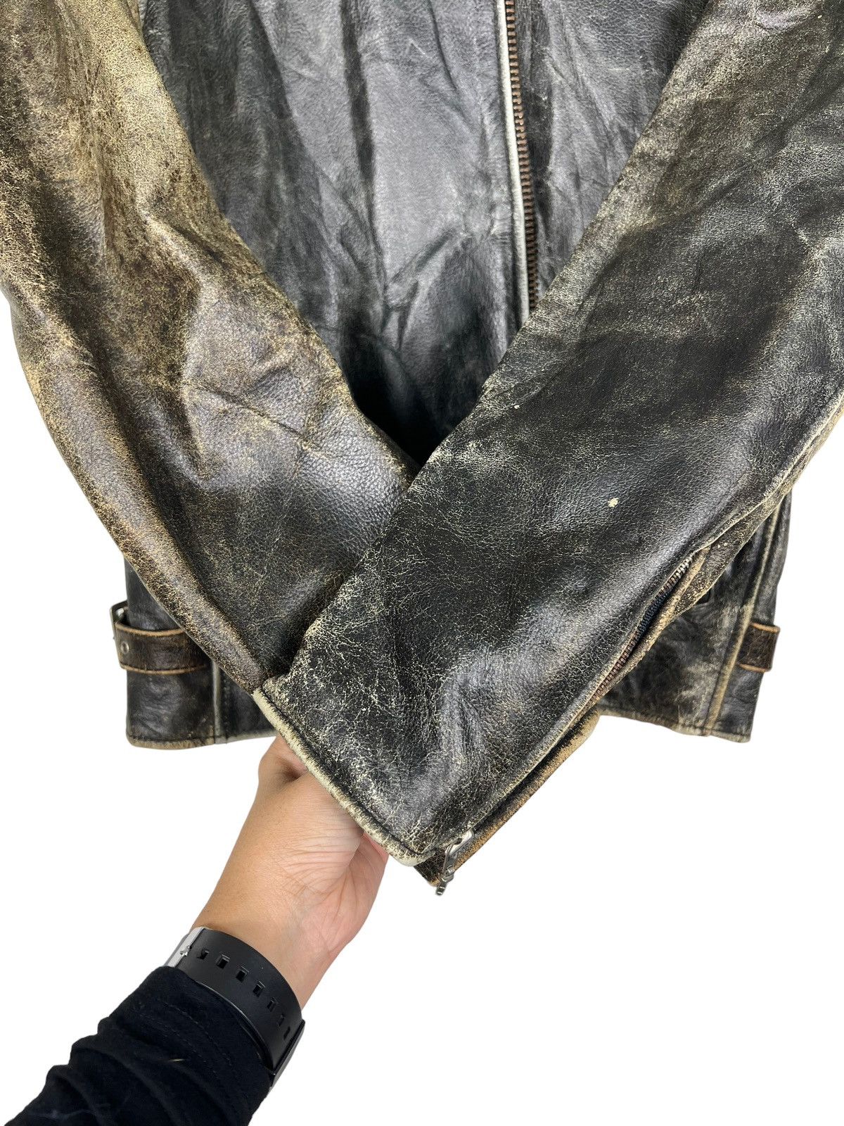 Japanese Brand 🔥 70s VINTAGE RBC LEATHER ROAD MASTER MOTO RIDER JACKET Size US L / EU 52-54 / 3 - 16 Thumbnail