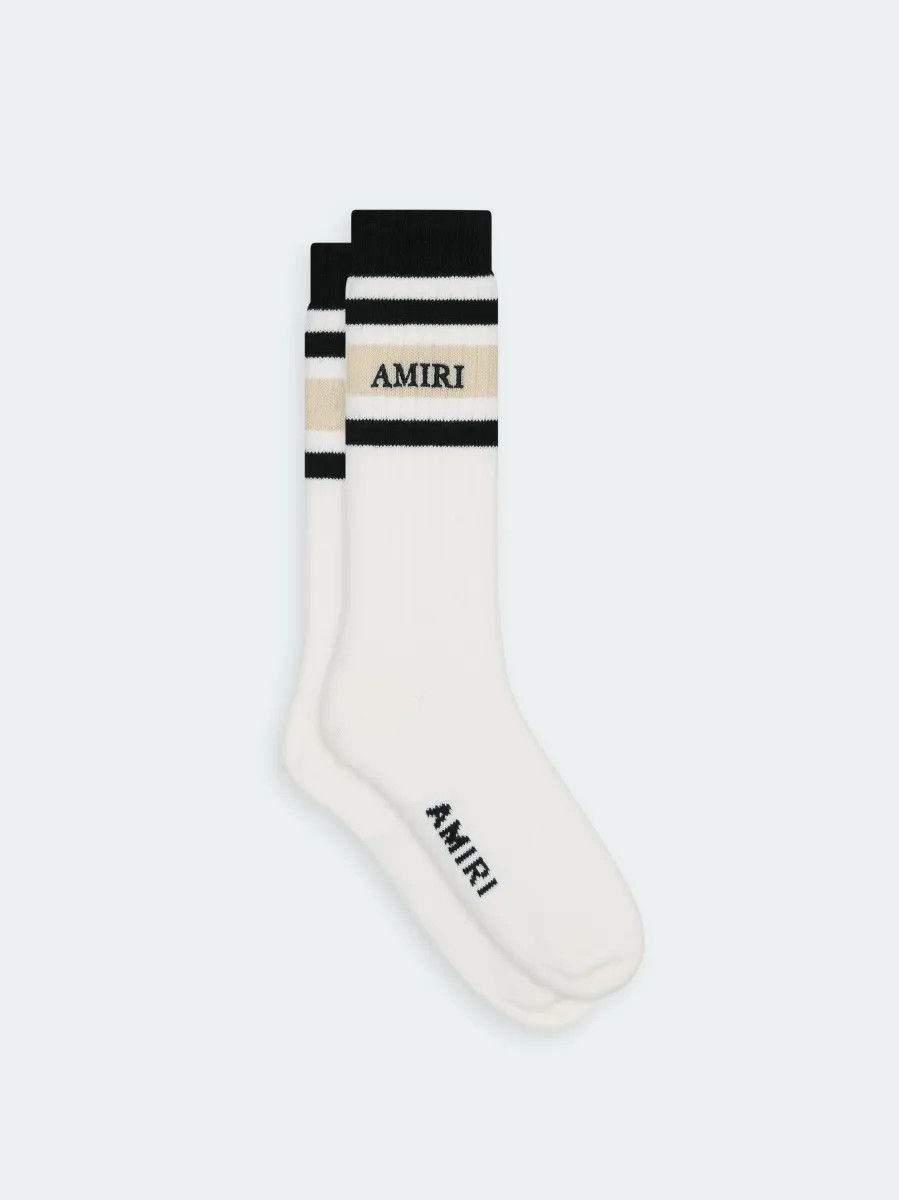 Amiri o1y0525 Size : 12-13 US / Logo Socks in White/Black Size ONE SIZE - 2 Thumbnail