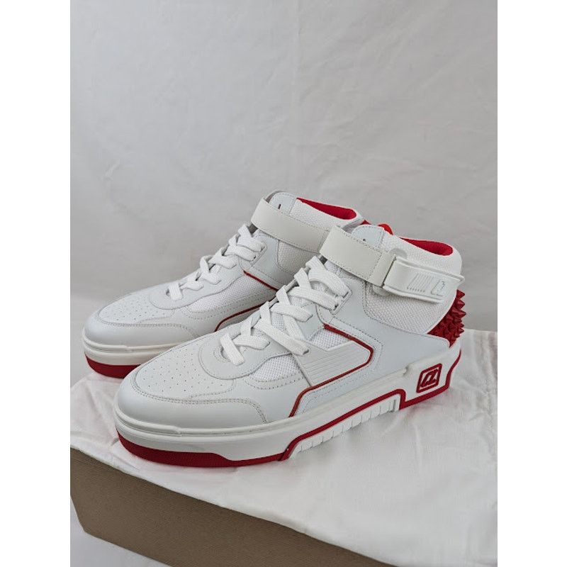 Christian Louboutin o1rshd1 Astroloubi Mid Flat Sneakers in White/Loubi Size US 13 / EU 46 - 6 Thumbnail