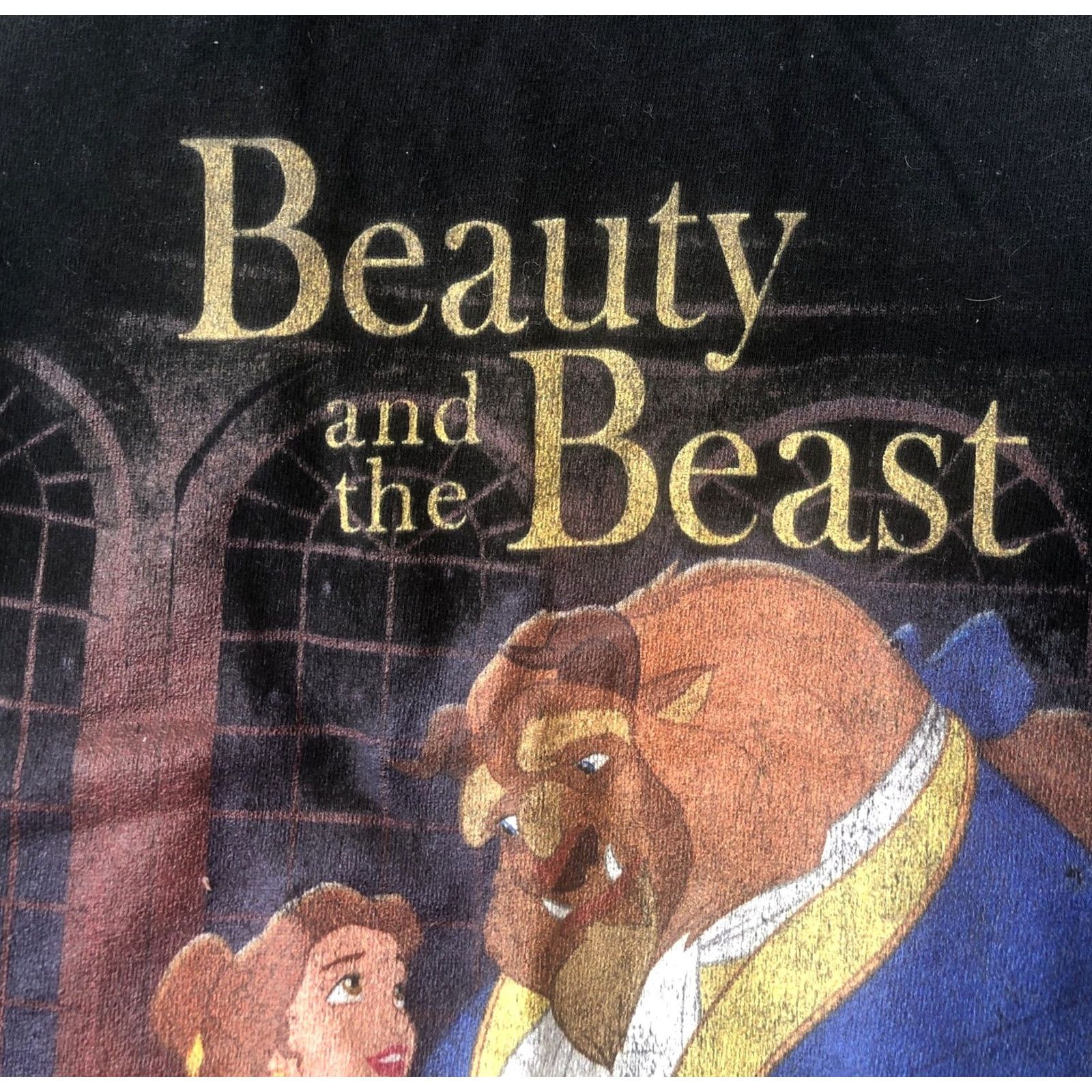 Disney Disney T-Shirt Belle Beast Distressed Beauty And The Beast Sz S Small Womens Black Short Sleeve Round Neck Size S / US 4 / IT 40 - 4 Thumbnail