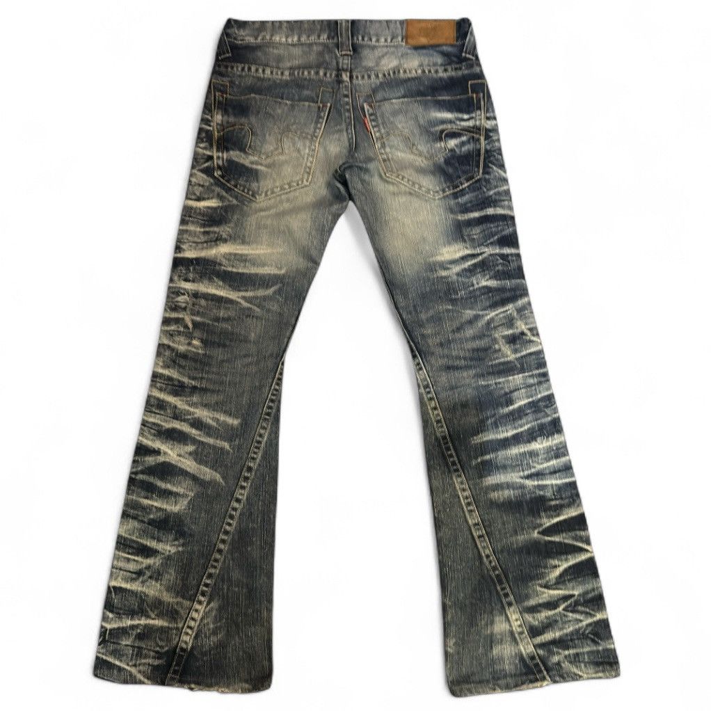 If Six Was Nine Flared 90s Rare Japanese Snake Tornado Mart Whisker Jeans Size US 32 / EU 48 - 2 Thumbnail