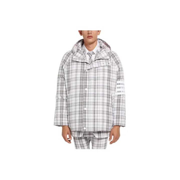 Thom Browne Thom Browne Grey Check Short Down Jacket Size US S / EU 44-46 / 1 - 1 Thumbnail