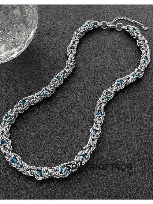 VIBE Chunky Chain Link Blue Gemstone Necklace Size ONE SIZE - 2 Thumbnail