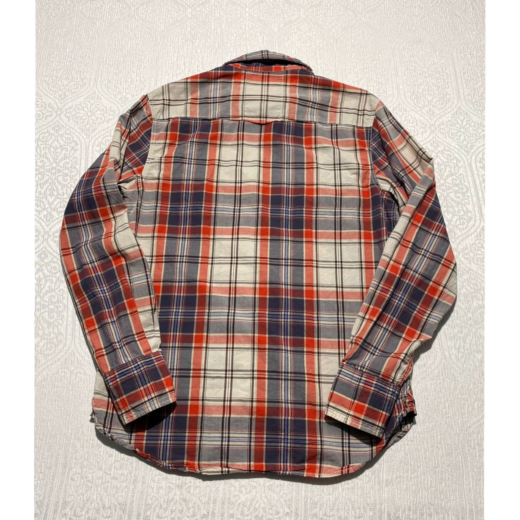 Vintage JACHS NY Mens Large Plaid Western Pearl Snap Button Down Shirt Red Blue Cotton Size US L / EU 52-54 / 3 - 2 Thumbnail
