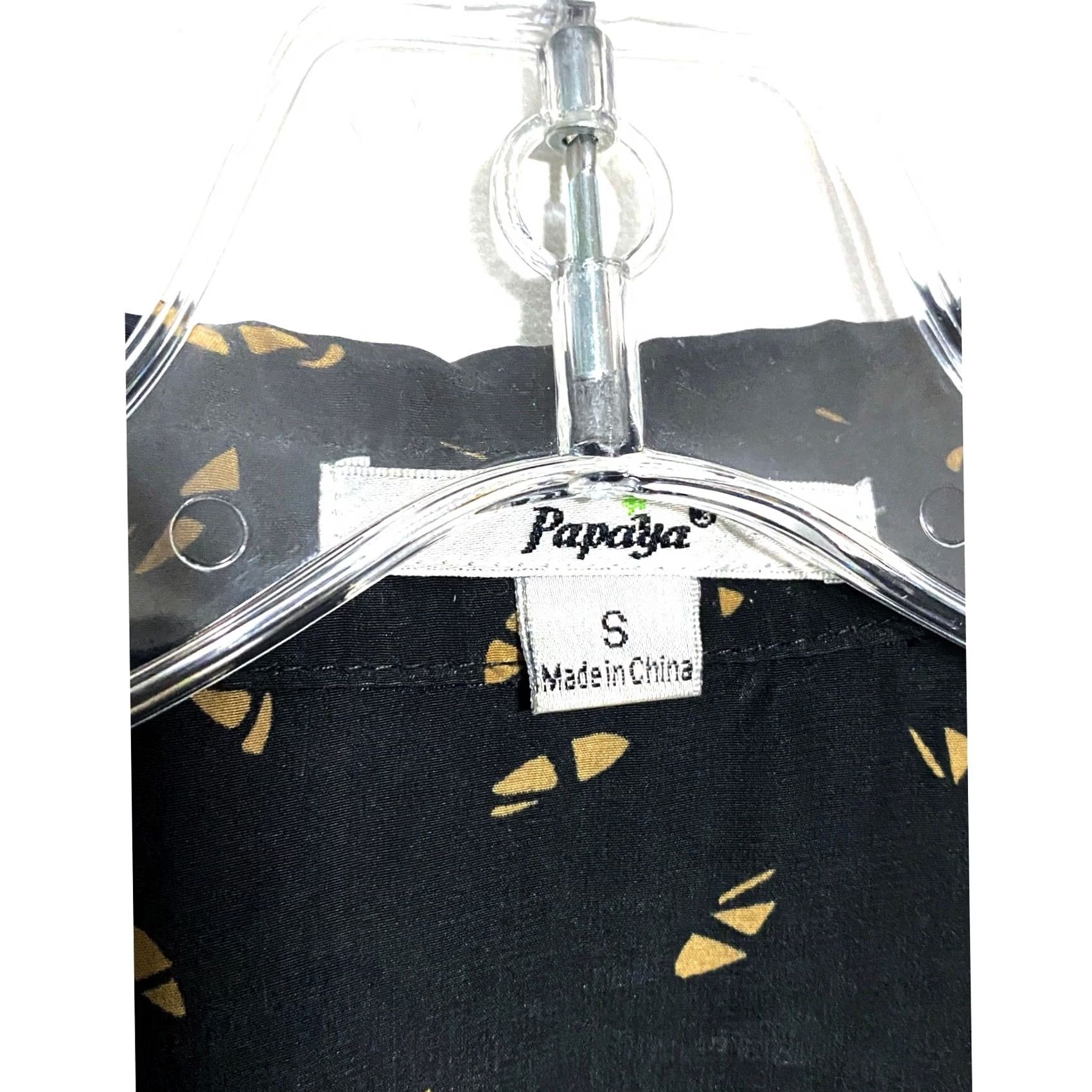 Vintage Papaya Dress Geometric Housewife S Mini Short Black Collared Button Polyester Geometric Pinup Retro 1950s Whimsigoth Womens Girls/Adult? Size S / US 4 / IT 40 - 3 Thumbnail