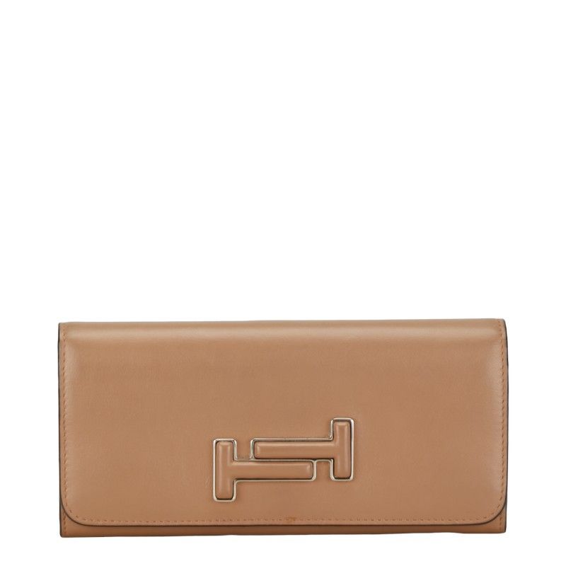 Tod's Tod's Tod's Leather Long Wallet Beige Brown Leather Long Wallet in Very Good Condition Size ONE SIZE - 1 Thumbnail