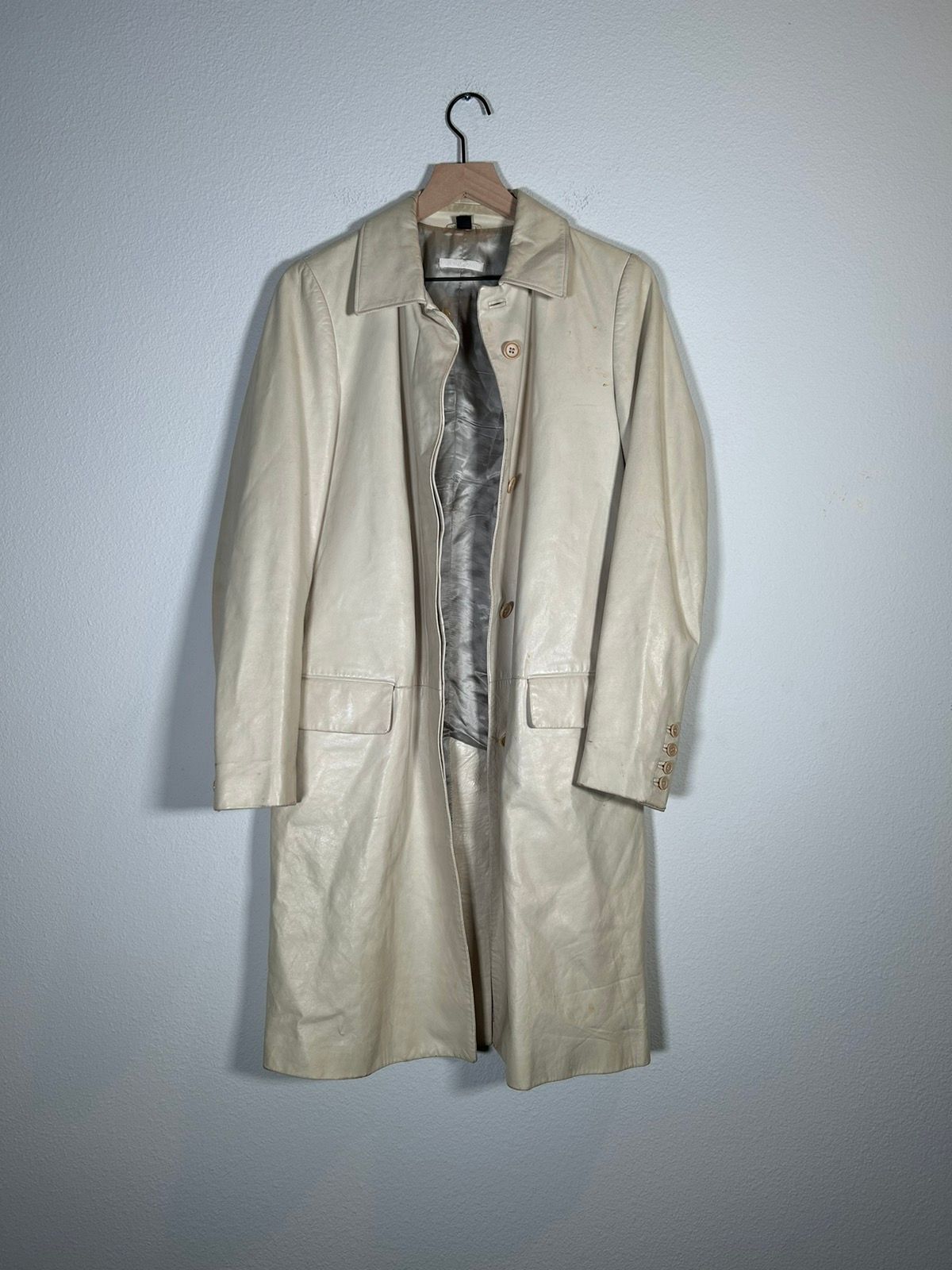 Pre-owned Helmut Lang 00's Buffalo Leather Archive Jacket In Cream