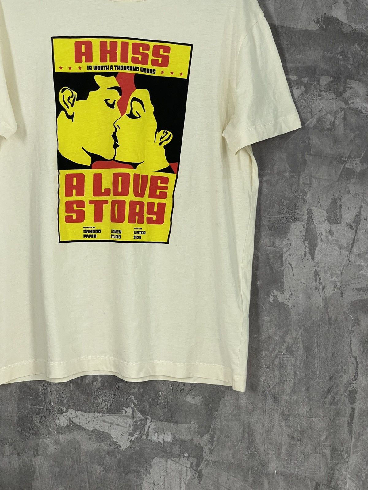 Sandro Sandro Y2K Print All Over “Kiss” Logo Luxury T shirt Size M / US 6-8 / IT 42-44 - 6 Thumbnail