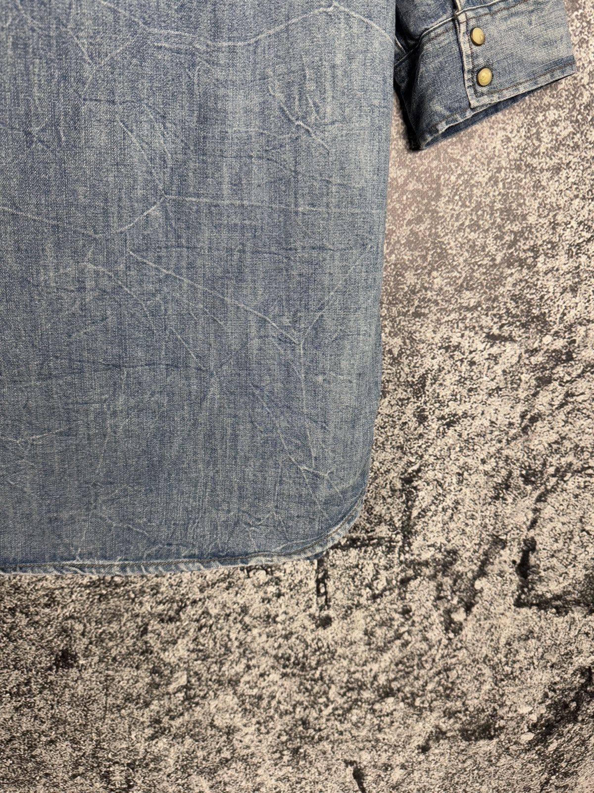 Allsaints Allsaints Suqi Shorts Sleeve Denim Shirt Snap Button Size M Size US M / EU 48-50 / 2 - 12 Thumbnail