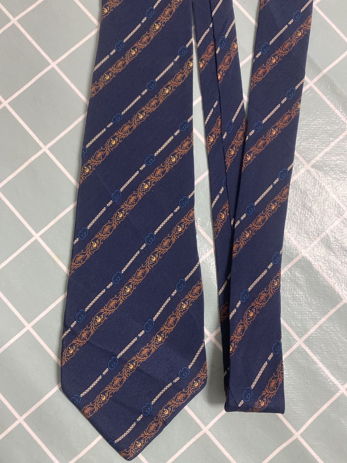 Gucci × Vintage Rare Vintage Tie Gucci Big Logo Size ONE SIZE - 3 Thumbnail