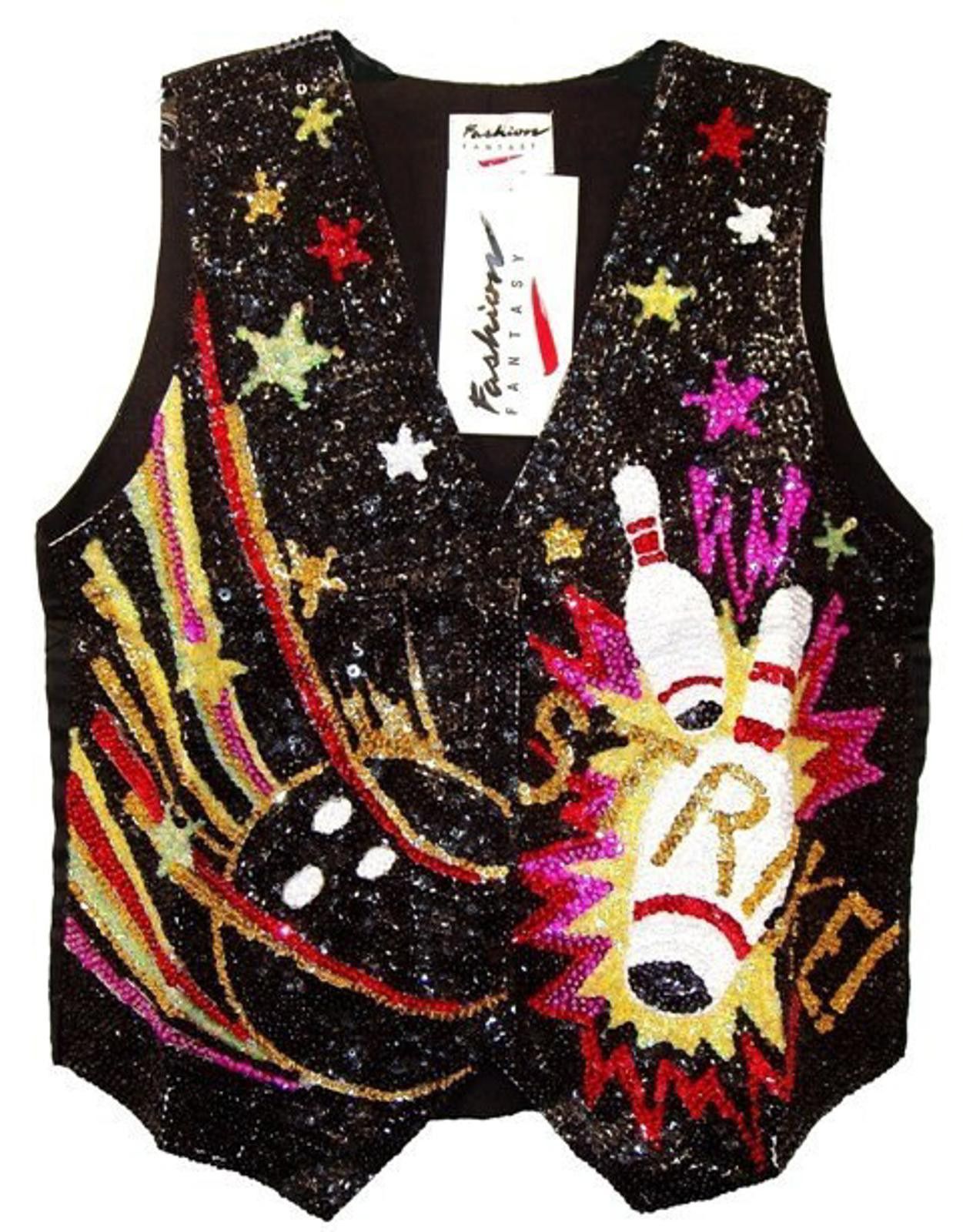 Designer Sequin Vest STRIKE BOWLING (size Small only available) Size S / US 4 / IT 40 - 1 Preview