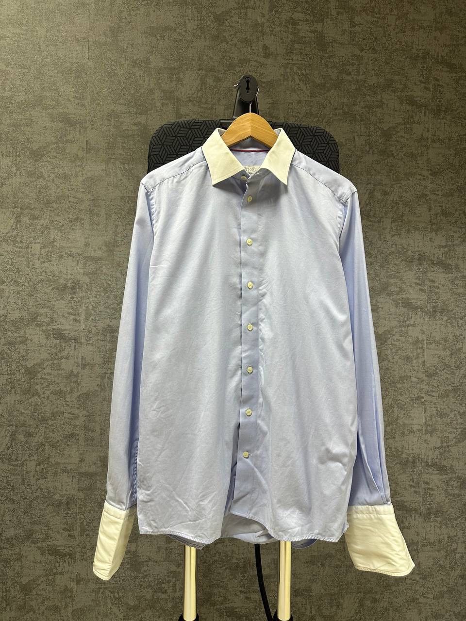 Eton × Vintage Vintage Eton Blue Shirt With Cufflinks Is Very Rare Size US L / EU 52-54 / 3 - 2 Thumbnail