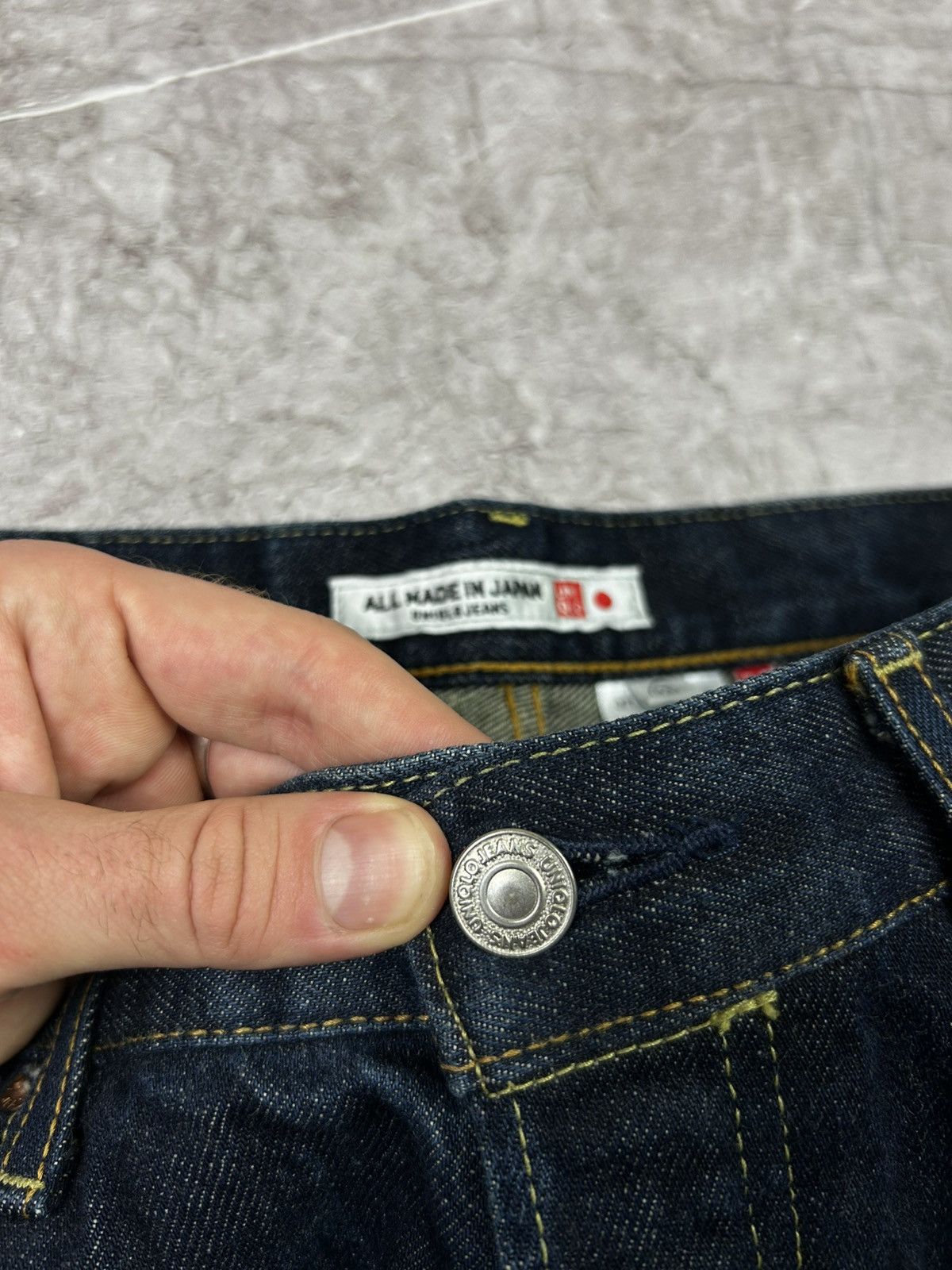 Blue Blue Japan × Japanese Brand × Uniqlo Uniqlo All Made in Japan Selvedge Navy Denim Pants Size US 32 / EU 48 - 9 Thumbnail
