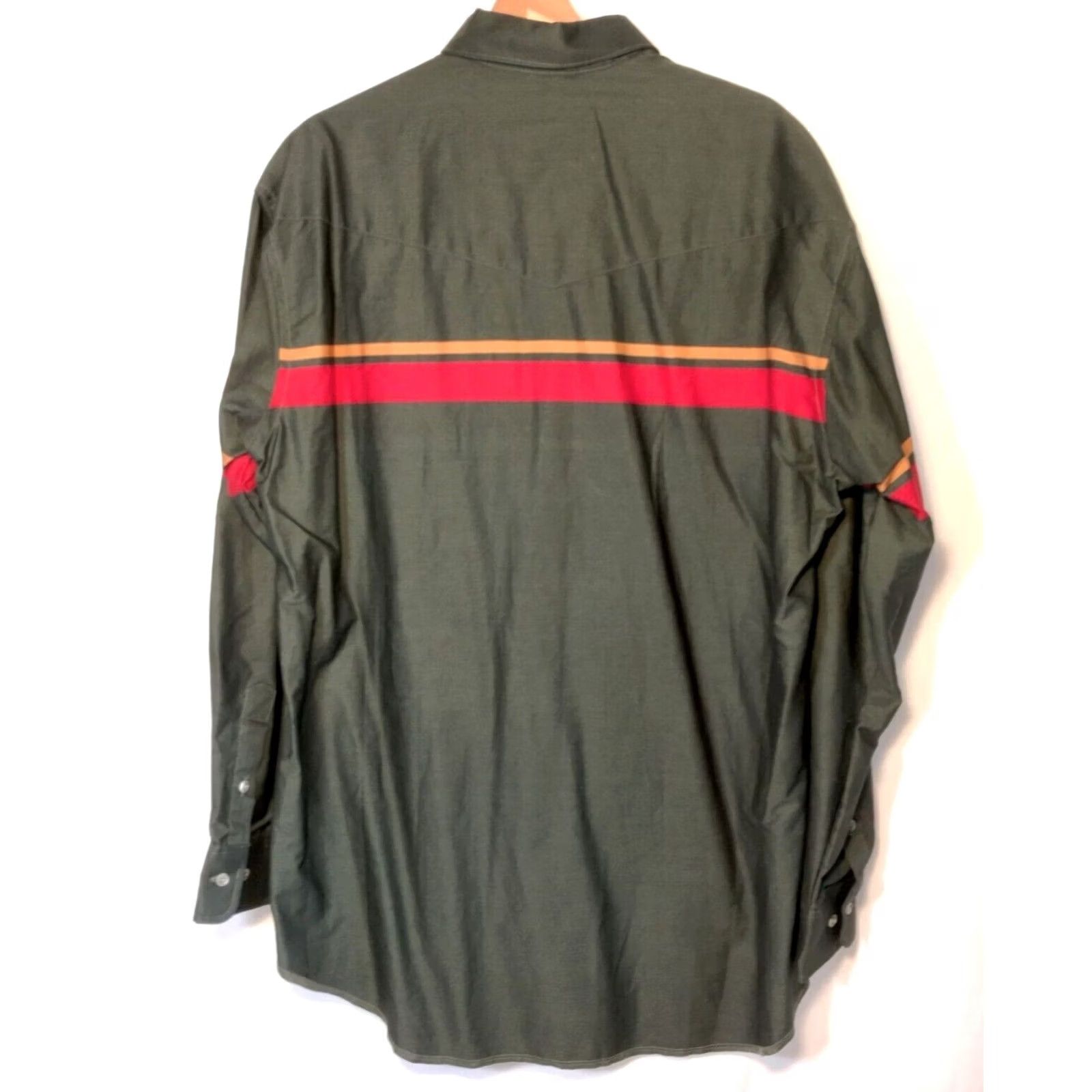 Wrangler VINTAGE Wrangler Western Shirt 17x35 Button Long Sleeve Green Irregular Size US XL / EU 56 / 4 - 3 Thumbnail